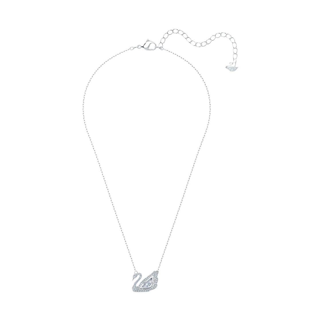 【Swarovski】 Dancing Swan Necklace White Rhodium Plated Swarovski Dancing Swan Necklace, White, Rhodium Plated