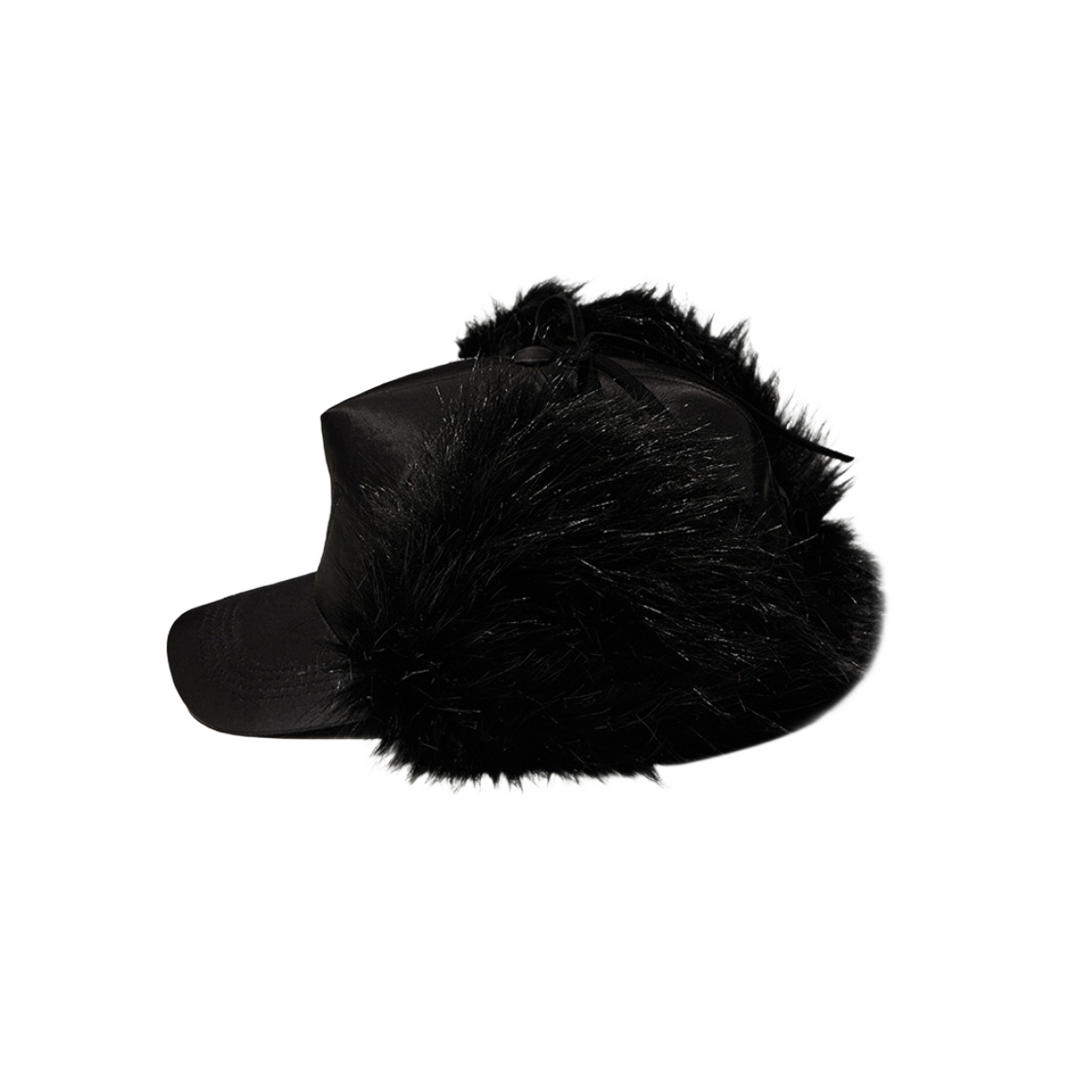 Open Yy Faux Fur Earflap Cap Black | eBay