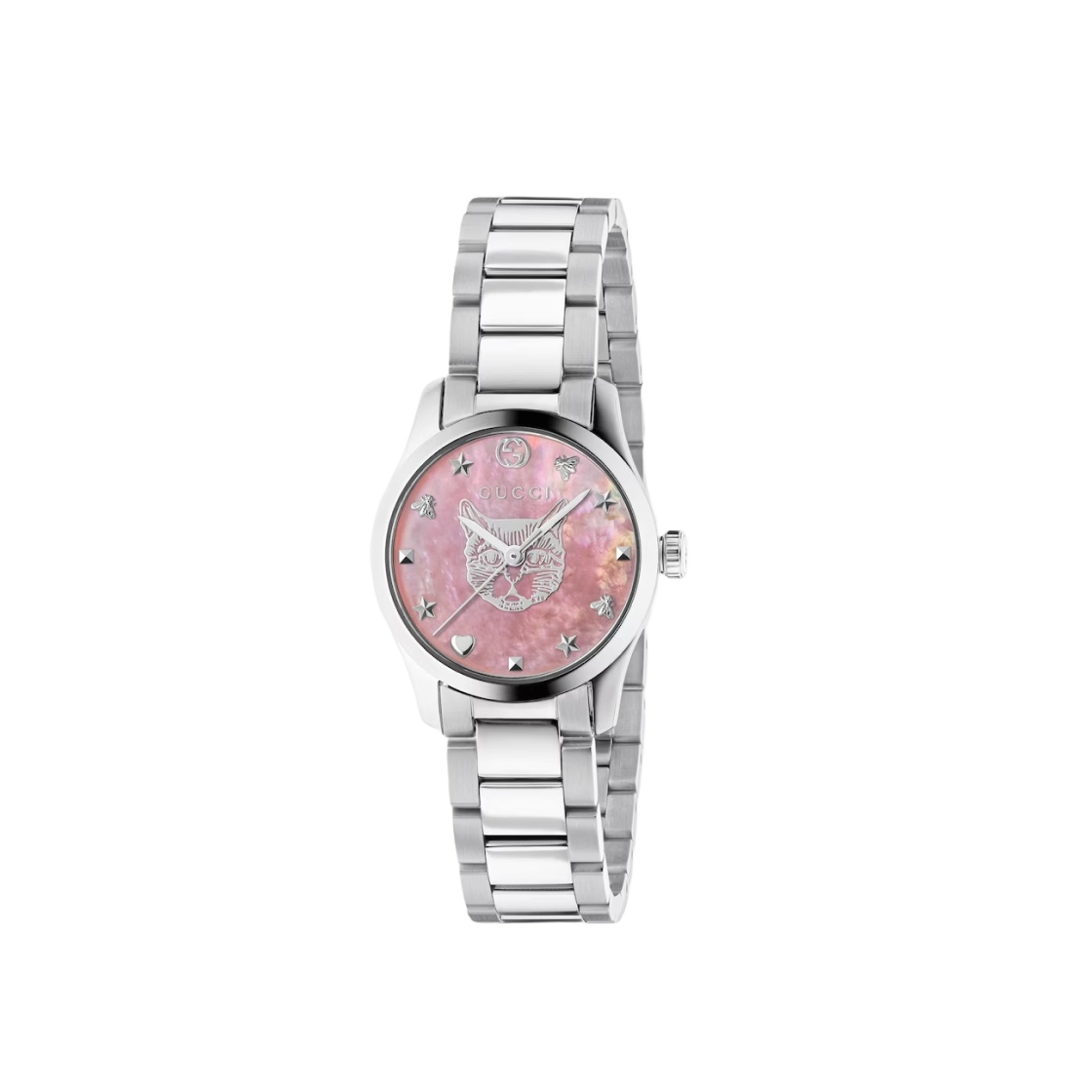 W) Gucci G-Timeless Quartz 27mm Steel Pink Mother of Pearl