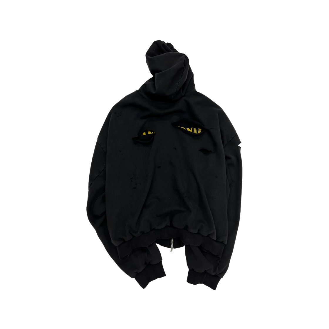 Project G/R Distressed Layer Zip Hoodie Faded Black | eBay