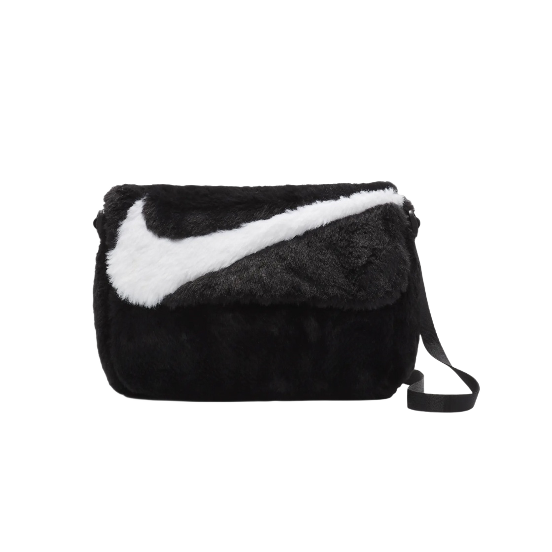 Nike NSW Futura 365 Faux Fur Crossbody Bag 1L Black | eBay