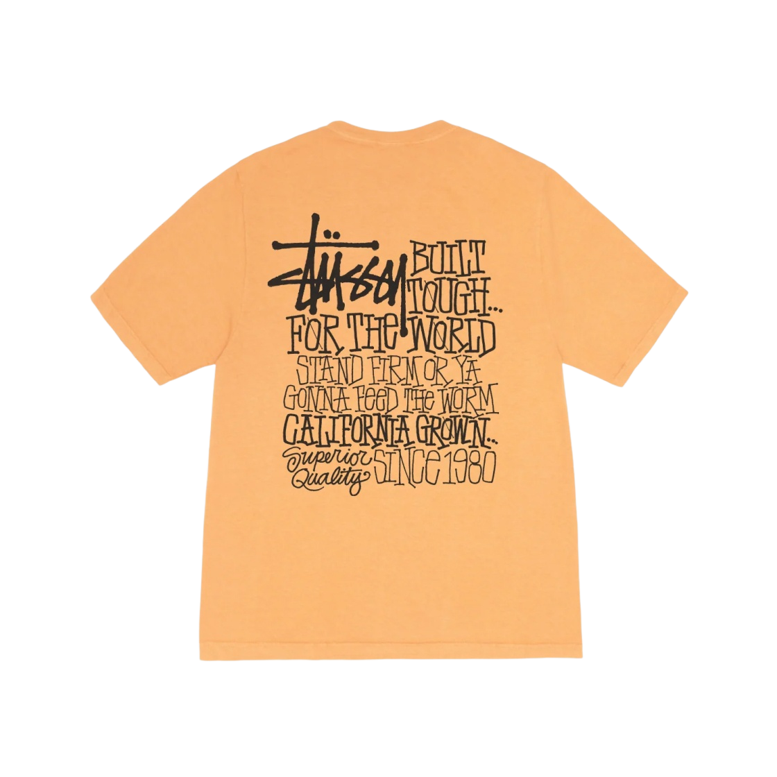 Stussy California Grown Pigment Dyed T-Shirt Orange | eBay UK