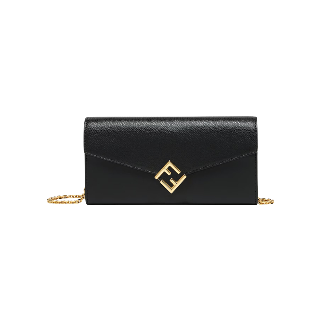 Fendi FF Diamonds Continental Chain Leather Wallet Black | eBay