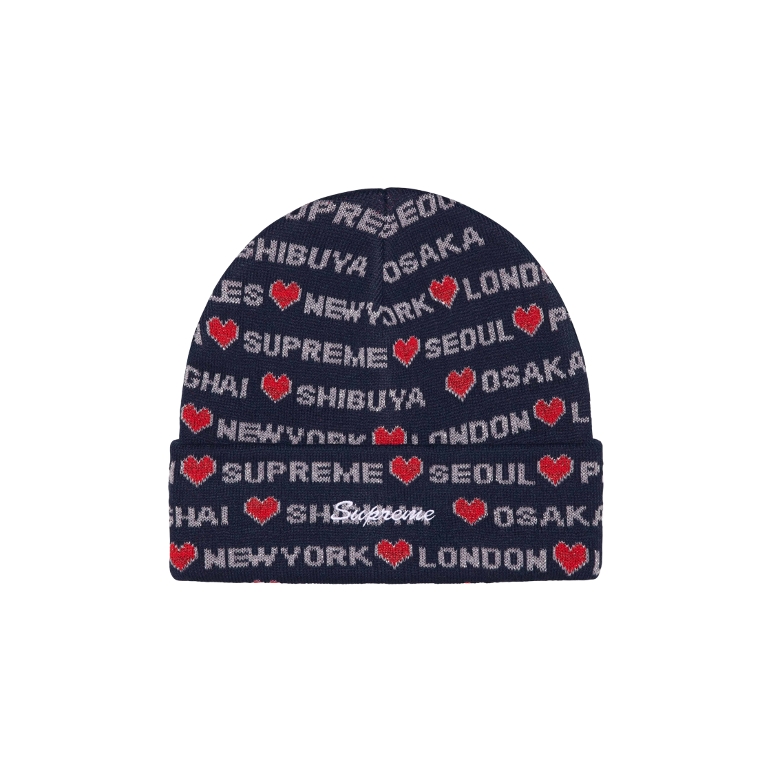 Supreme Hearts Beanie Navy - 24FW | eBay