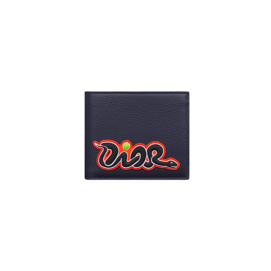Dior x Kaws Grained Calfskin Bifold Wallet Navy Blue | eBay