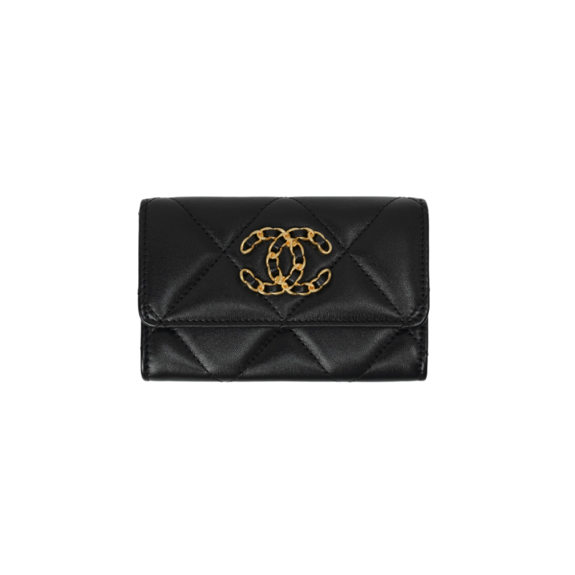 財布・小物その他 Chanel 19 Flap Card Holder Lambskin & Gold Black Chanel 19 flap card holder - Shiny lambskin, gold-tone