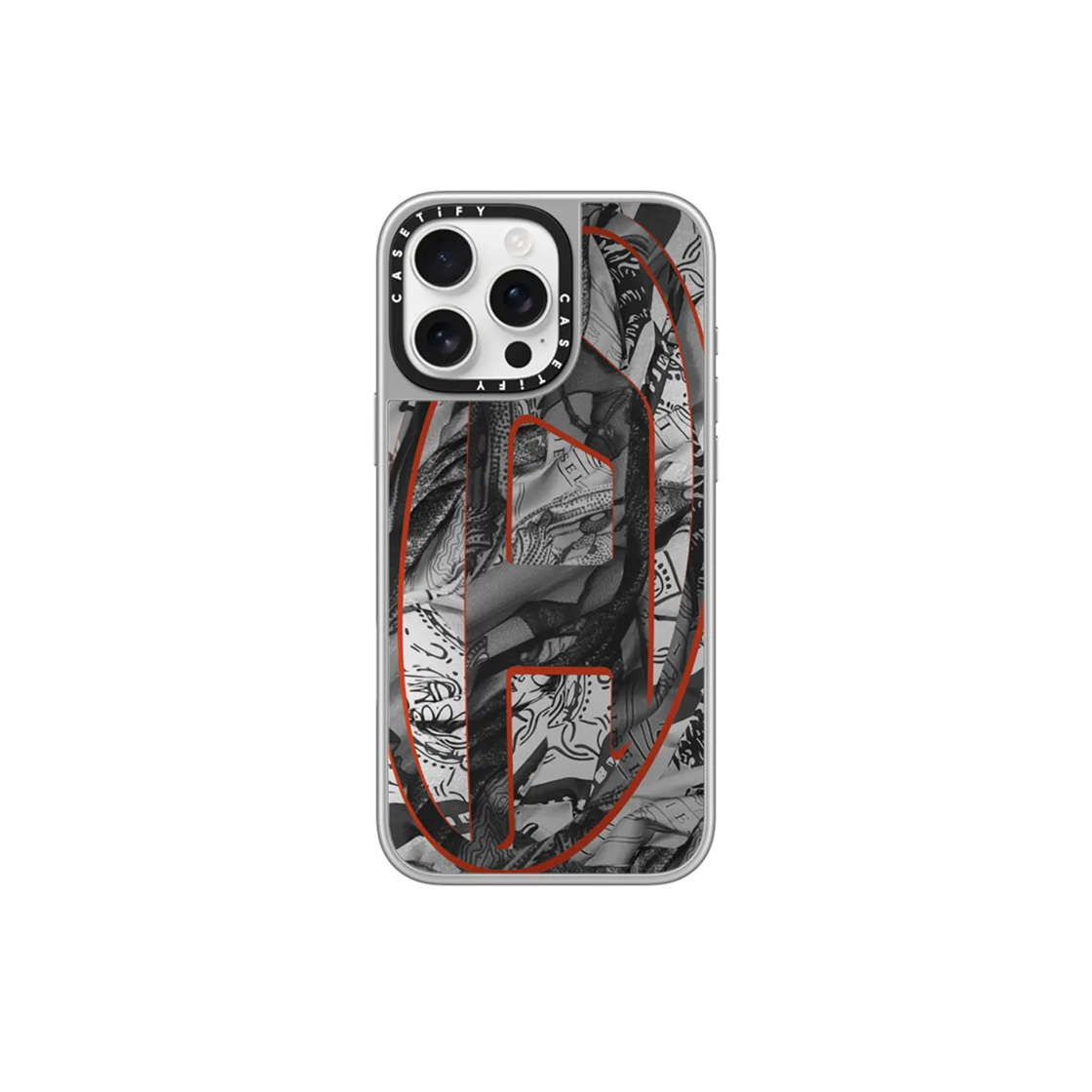iPhoneアクセサリー DIESEL Monochrome Bandana Oval D Ca Casetify x Diesel iPhone Monochrome Bandana Oval D Magsafe