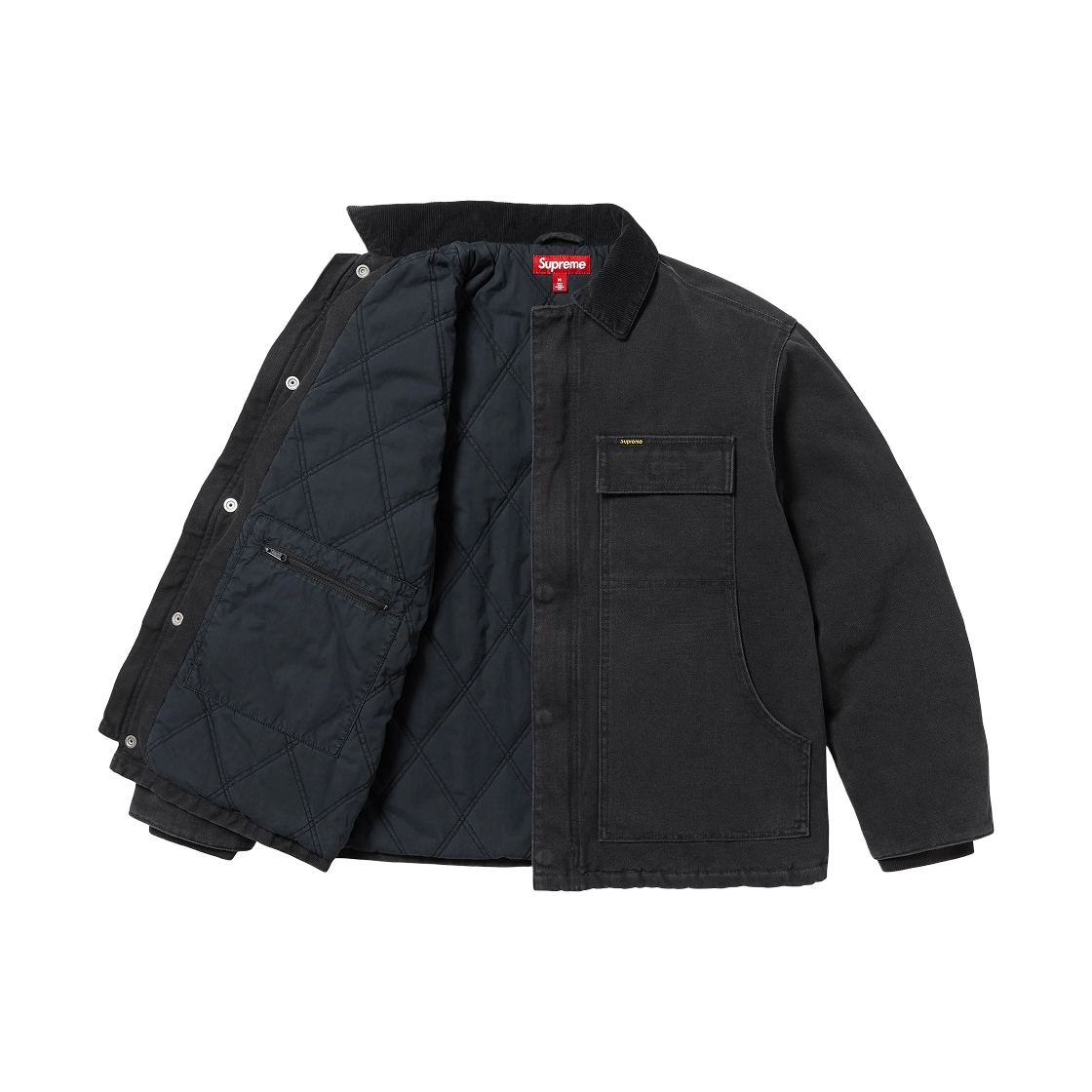 Supreme Old English Canvas Work Jacket Black - 25SS | eBay
