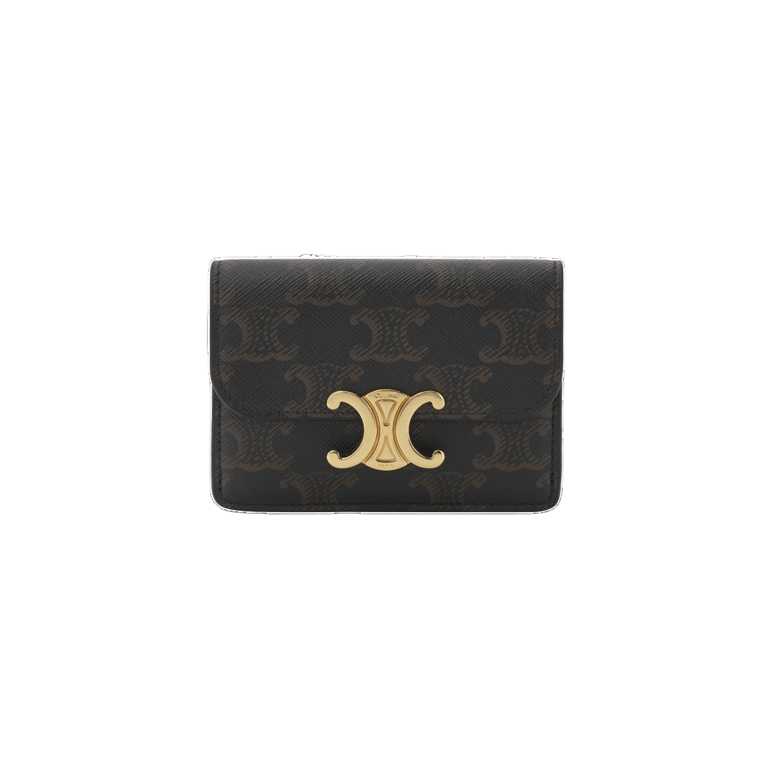 【CELINE】CARD HOLDER WITH FLAP IN TRIOMPHE CANVAS Celine Card Holder with Flap in Triomphe Canvas Tan | eBay