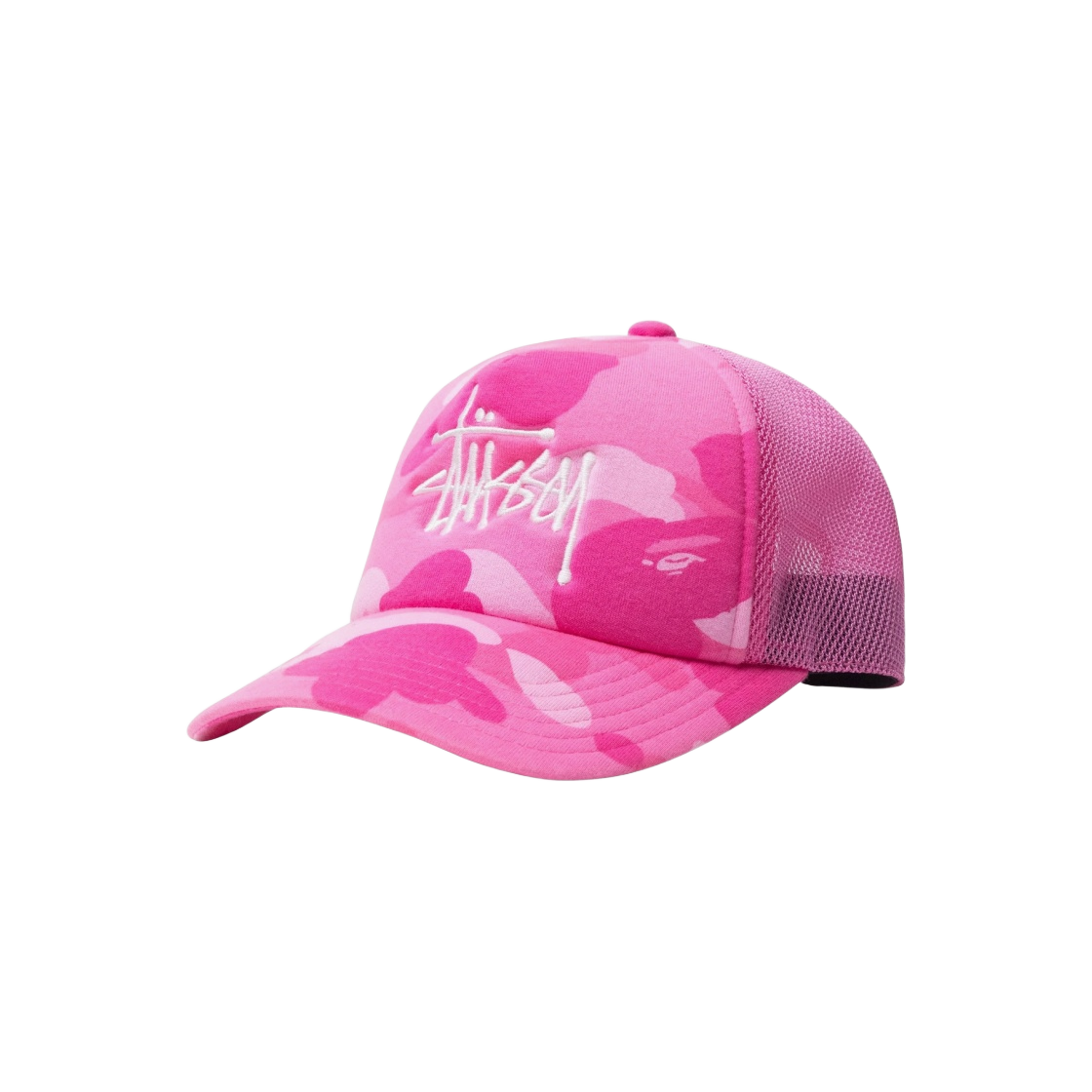【Stussy x BAPE】 Trucker Cap Pink Stussy x BAPE Trucker Cap Pink | eBay