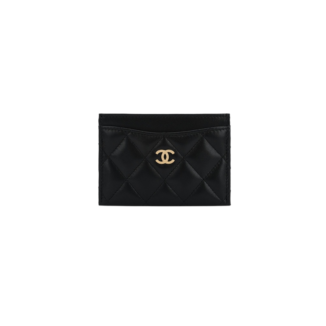 Chanel Classic Card Holder Lambskin & Gold Black | eBay