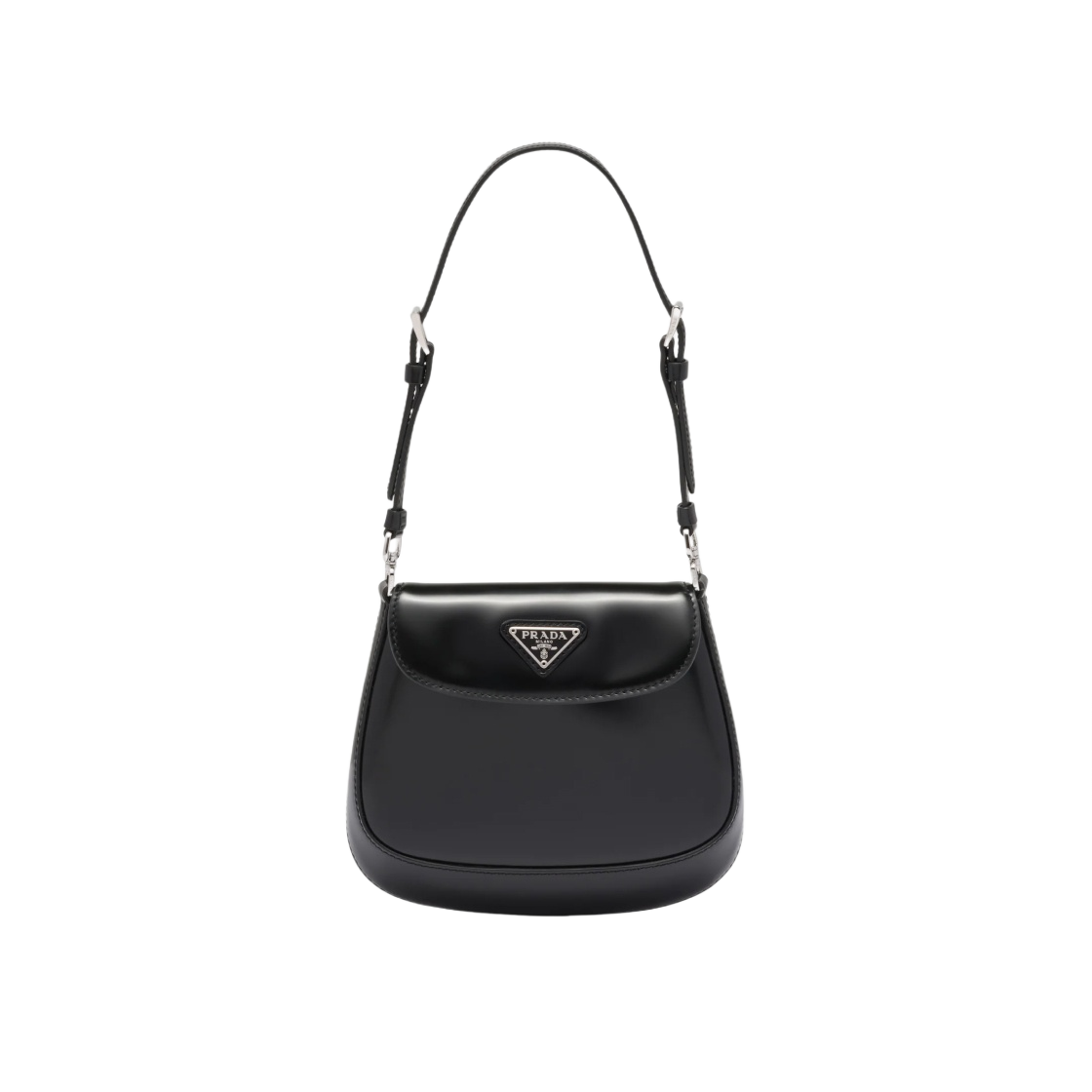 ショルダーバッグ・ポシェット Prada Cleo Brushed Leather Mini Bag with Flap Black PRADA Cleo Mini Brushed Leather Crossbody Bag Black