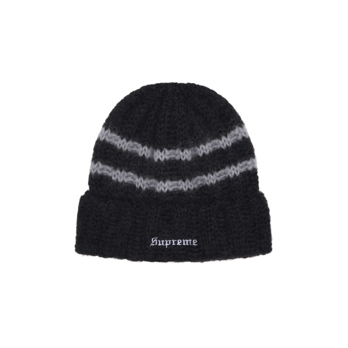 Supreme Brushed Stripe Beanie Black - 24FW | eBay