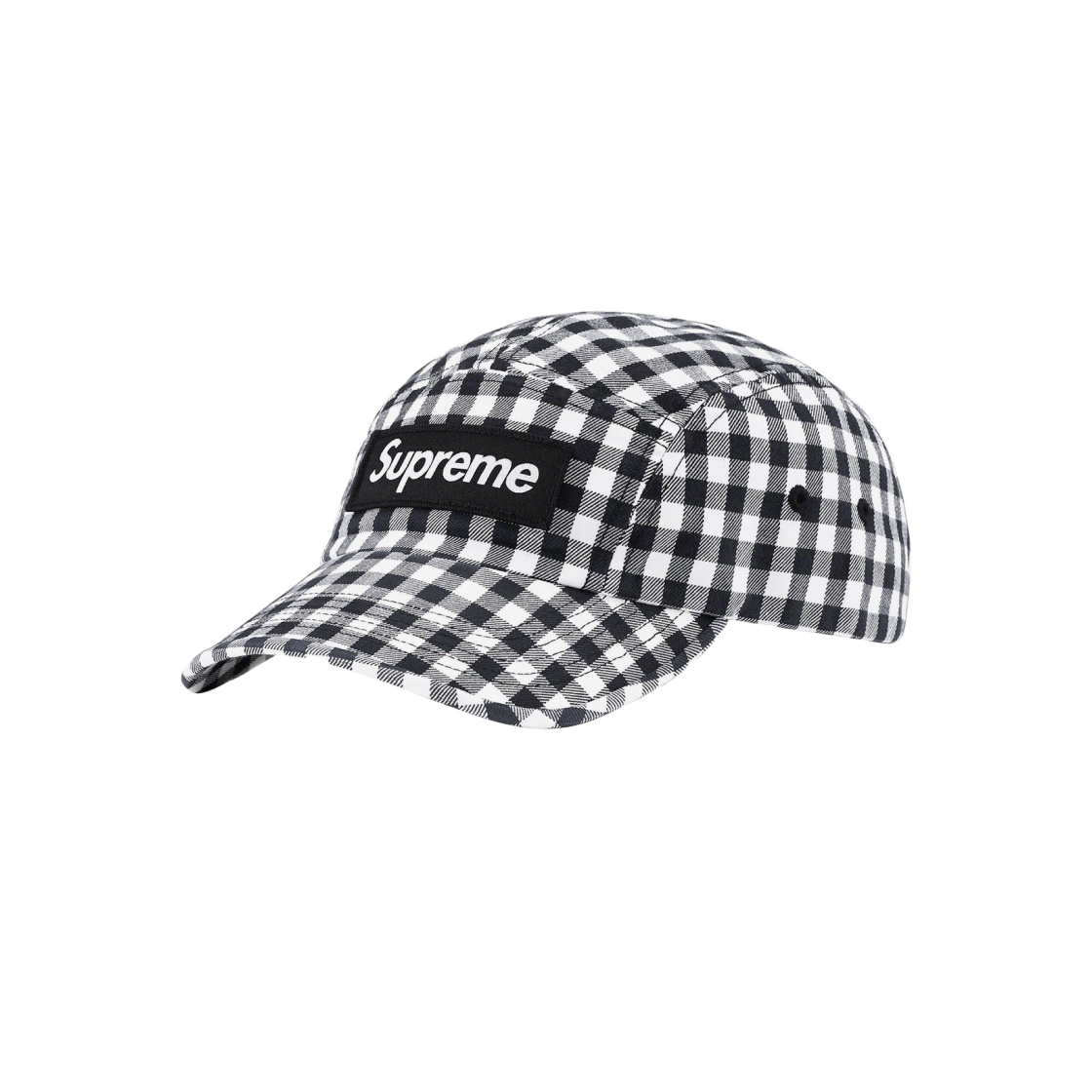 Supreme Gingham Camp Cap Black - 23SS | eBay