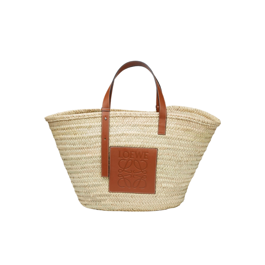 Loewe Basket Bag in Palm Leaf and Calfskin Natural Tan | eBay