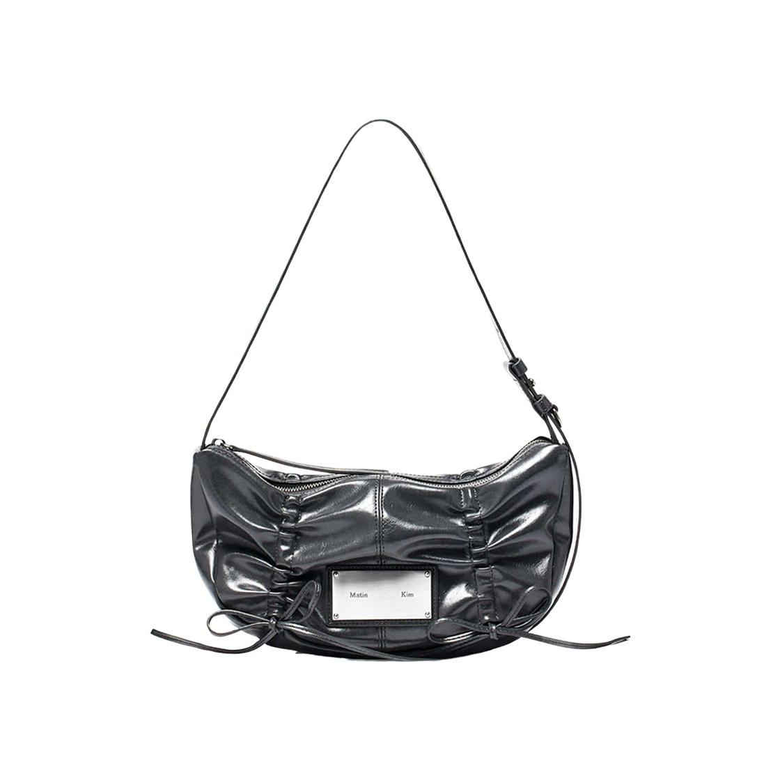 Matin Kim Half Shirring Ribbon Round Bag in Charcoal | eBay