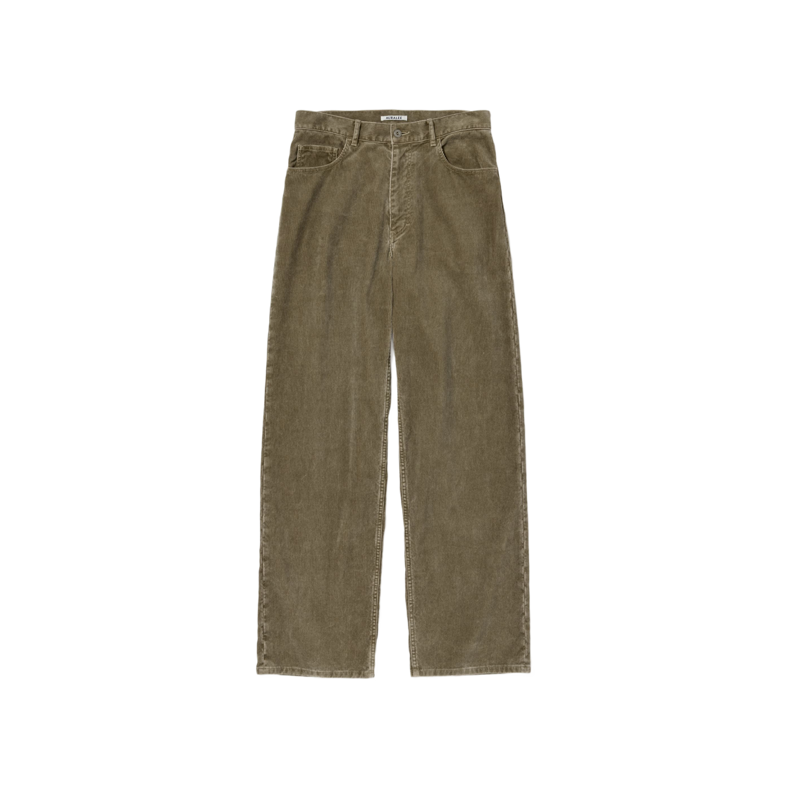 Auralee Pigment Dye Finx Corduroy Wide 5P Pants Olive Brown