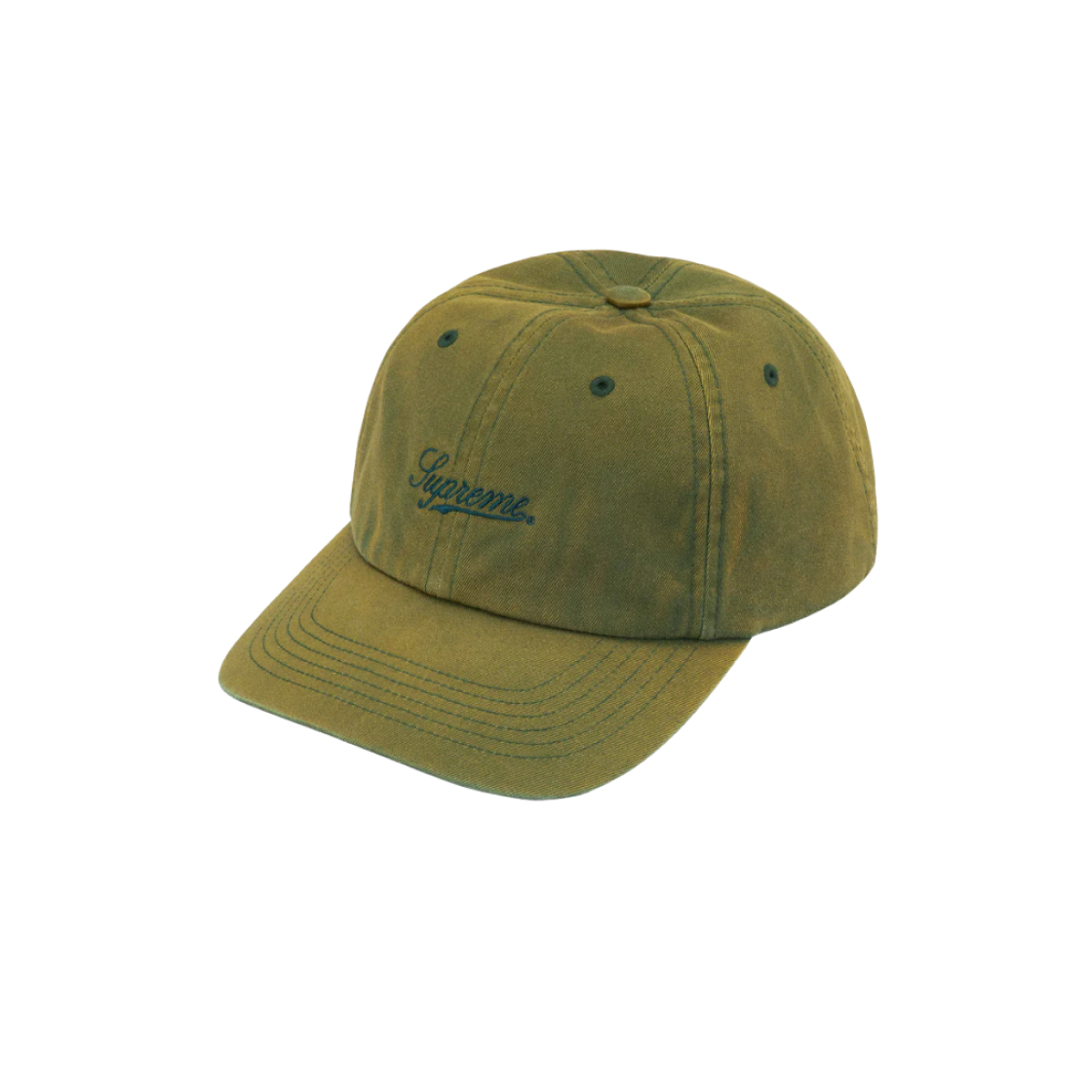 Supreme Bleached Chino 6-Panel Cap - Green | Editorialist