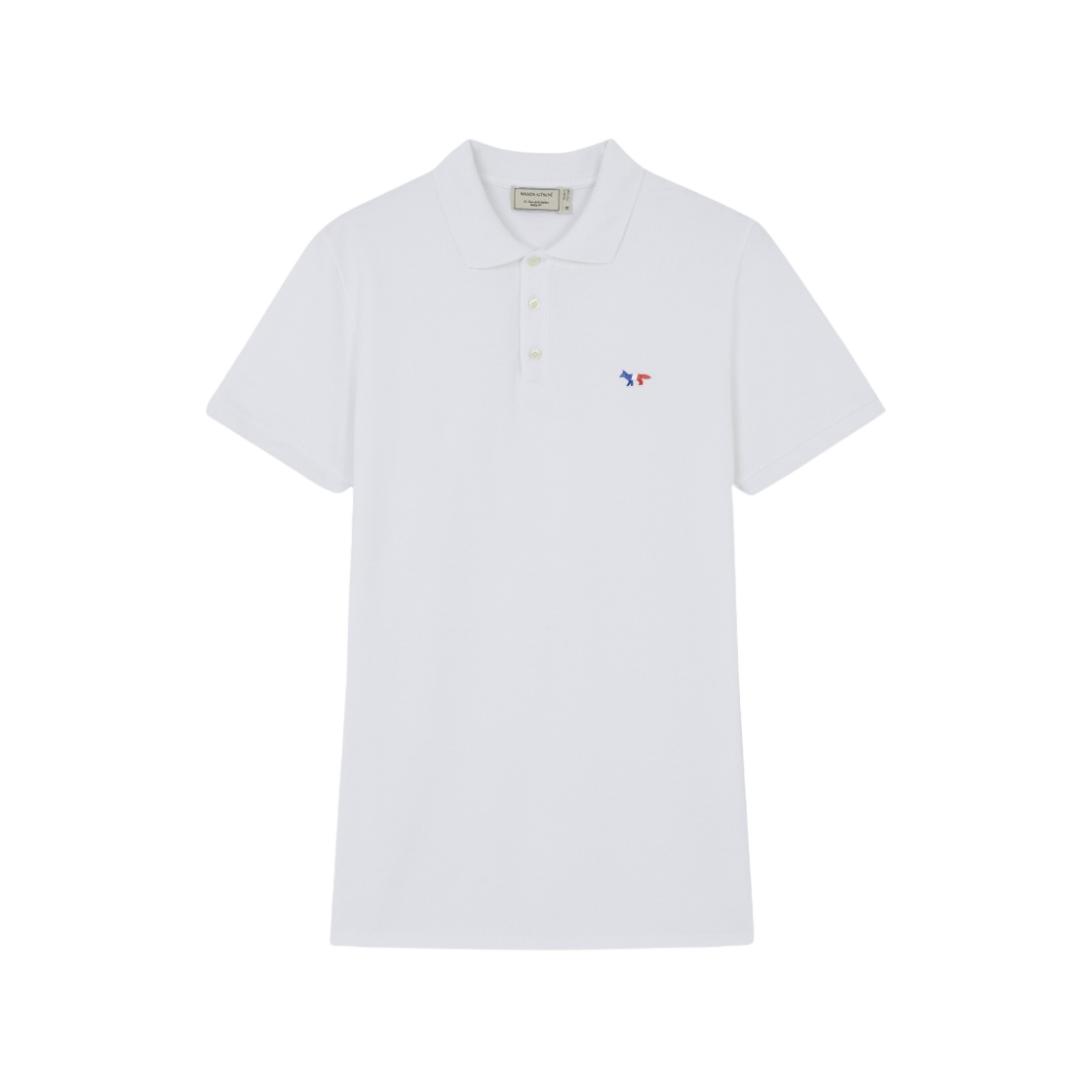 Maison Kitsune Tricolor Fox Patch Classic Polo White | eBay