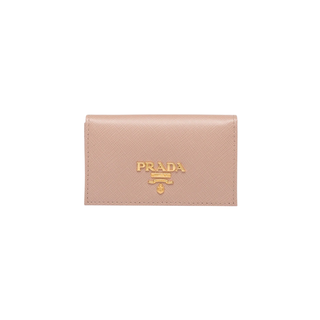Prada Saffiano Leather Snap Card Holder Powder Pink | eBay