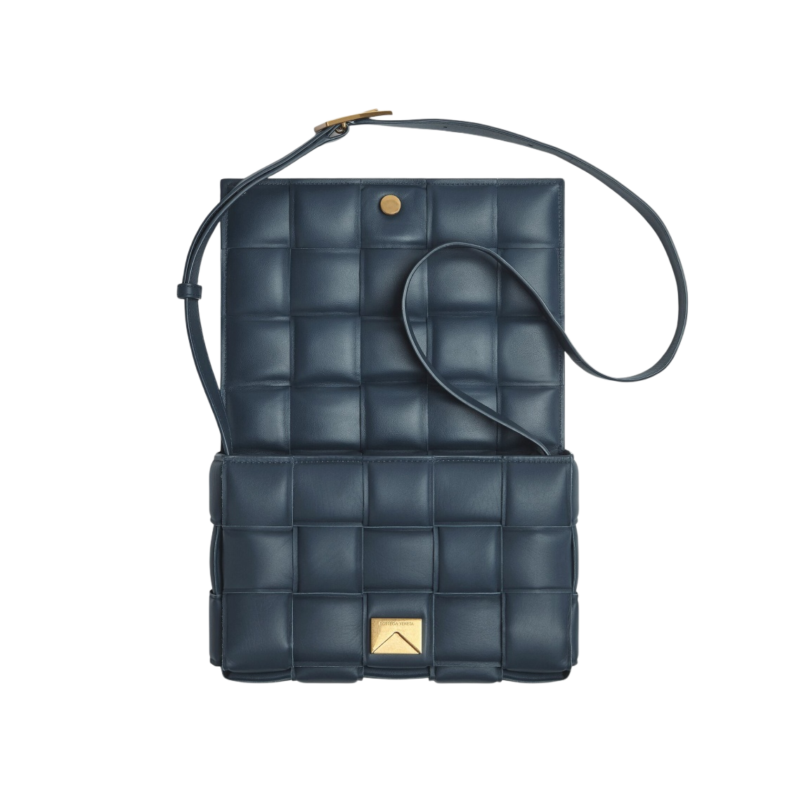 【BOTTEGA VENETA】Padded Leather Cassette Bag Deep Blue Bottega Veneta - Padded Cassette Deep Blue Woven Leather Bag