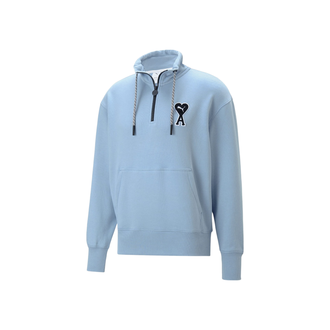 【Ami paris】 X PUMA Half Zip Sweatshirt Faded Denim Puma x AMI Half Zip Sweatshirt - Faded Denim - 53599373