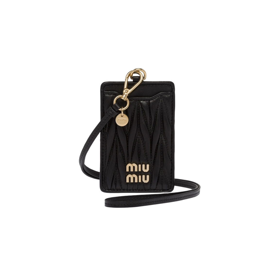Miu Miu Matelasse Nappa Leather Badge Holder Black | eBay