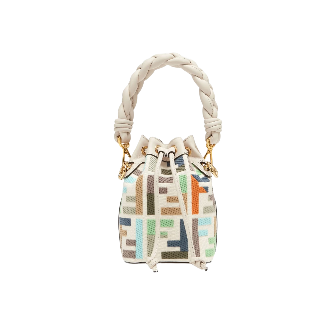 ハンドバッグ FENDI MON TRESOR MINI CANVAS BAG WITH FF EMBROIDERY Mon Tresor Fabric Blue | Fendi