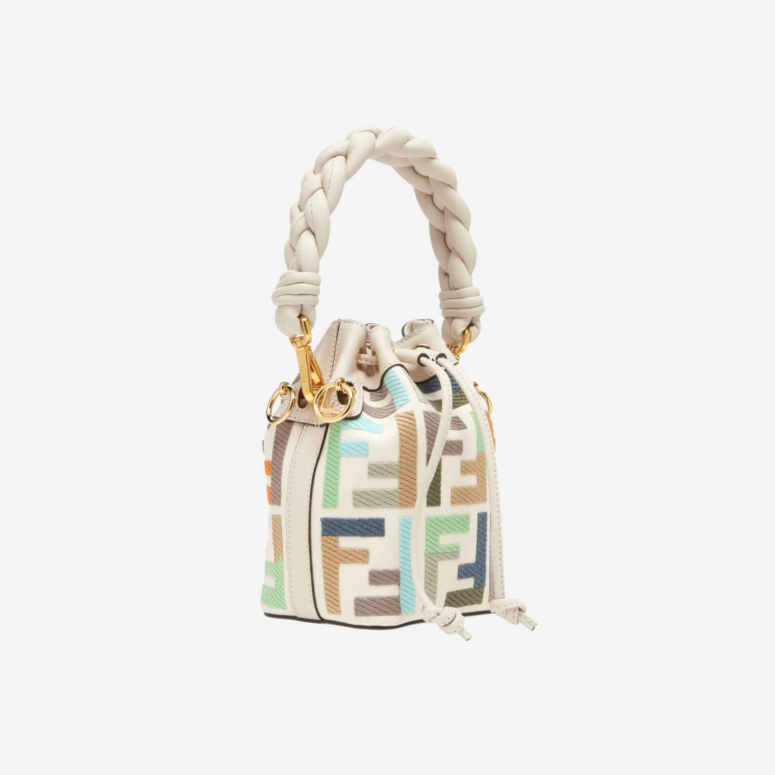 Fendi Mon Tresor FF Embroidery Canvas Mini Bag with