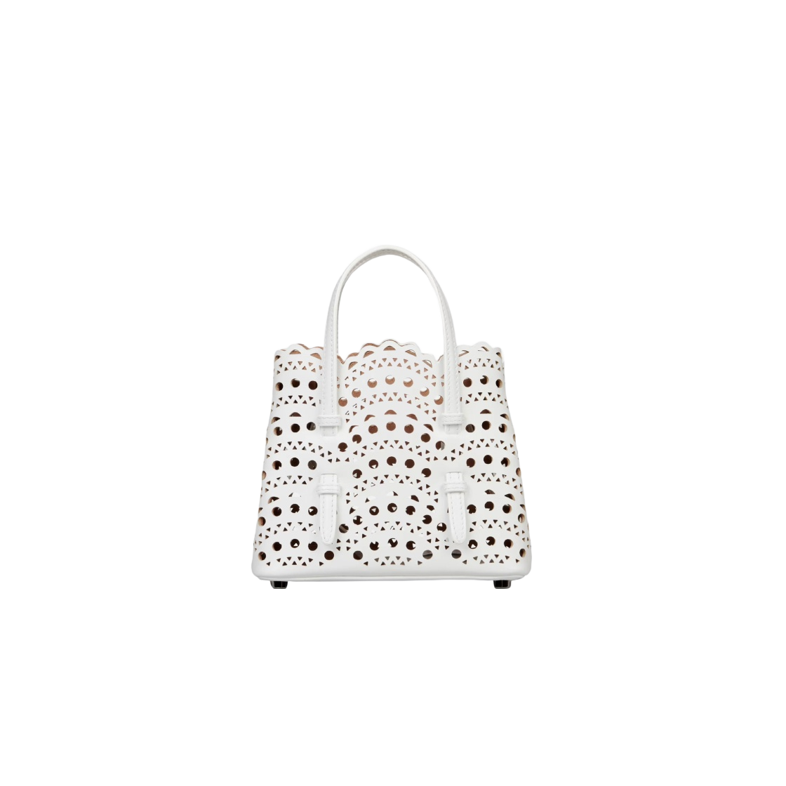 Alaia Mina 16 Bag in Vienne Wave Lux Calfskin Optic White | eBay