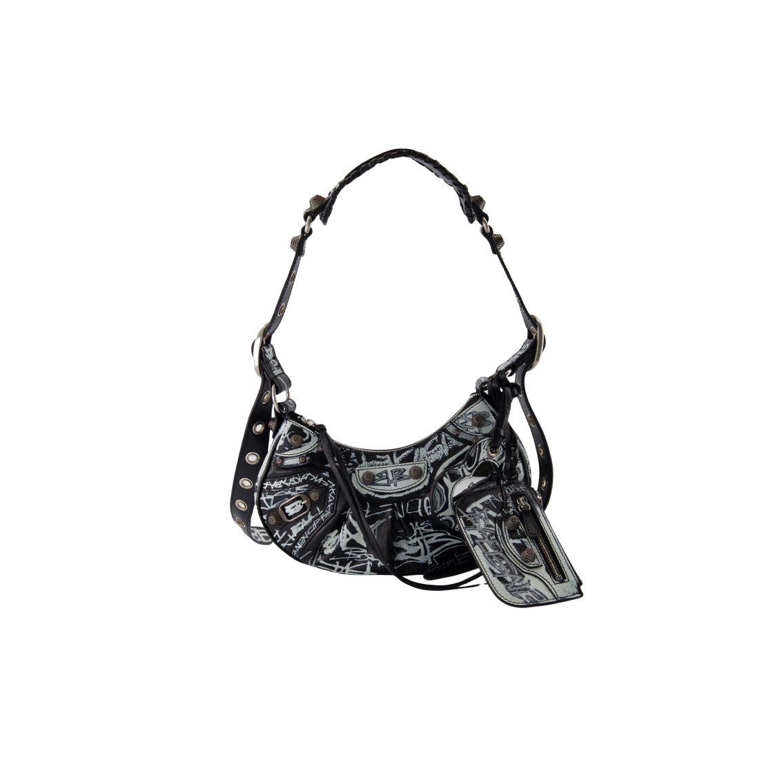 Le Cagole ブラック　グラフィティプリント アリーナラムスキン 返品?交換対象商品】 Le Cagole ブラック グラフィティプリント