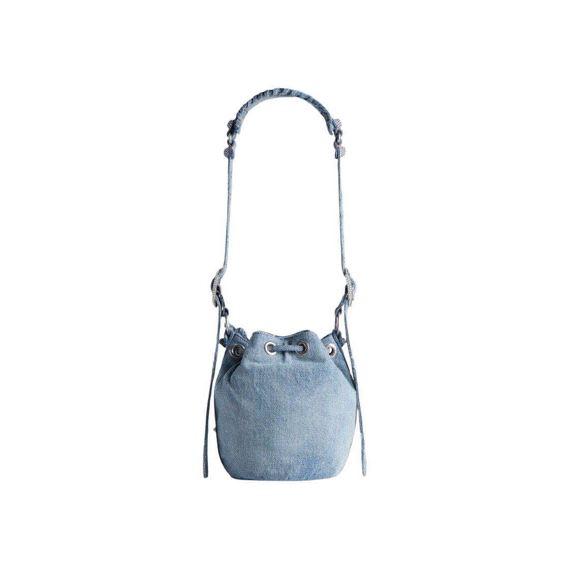 Balenciaga Le Cagole XS Bucket Bag Denim Rhinestones Blue | eBay