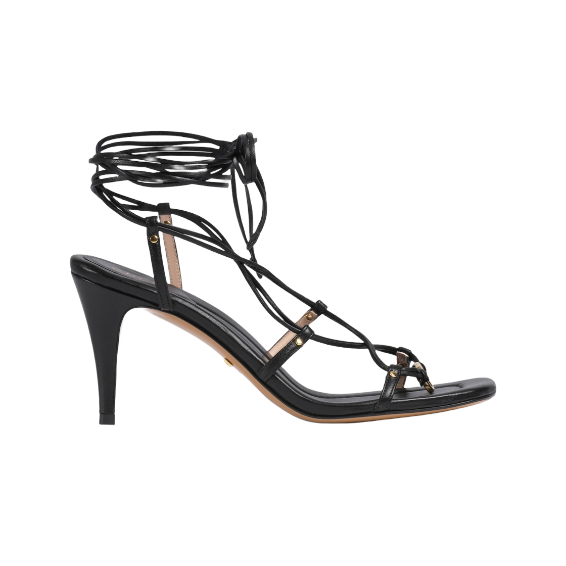 【GUCCI】Interlocking G Strap Sandals Black Interlocking G cutout leather sandals in black - Gucci