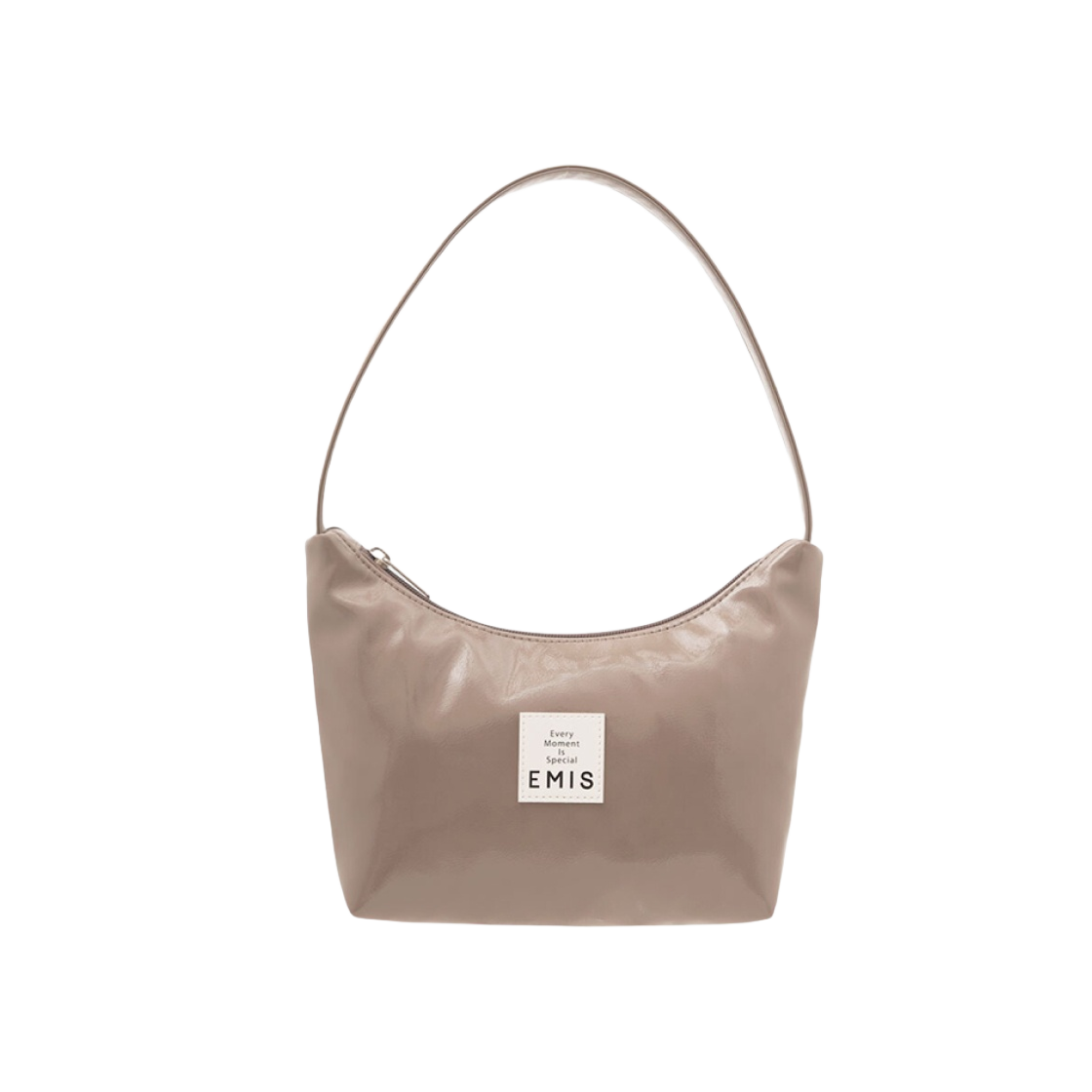 【EMIS】NEW LEATHER HOBO BAG : GRAY KHAKI Emis New Enamel Hobo Bag Gray Beige | eBay