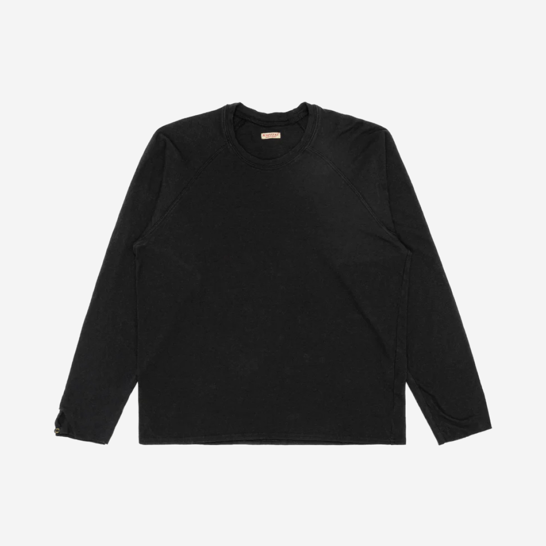 【KAPITAL】GAUZE JERSEY CHEF SLEEVE LONG SLEEVE T 'BLACK' Black KAPITAL Rainbowy Patch Gauze Chef T-Shirt | SVD