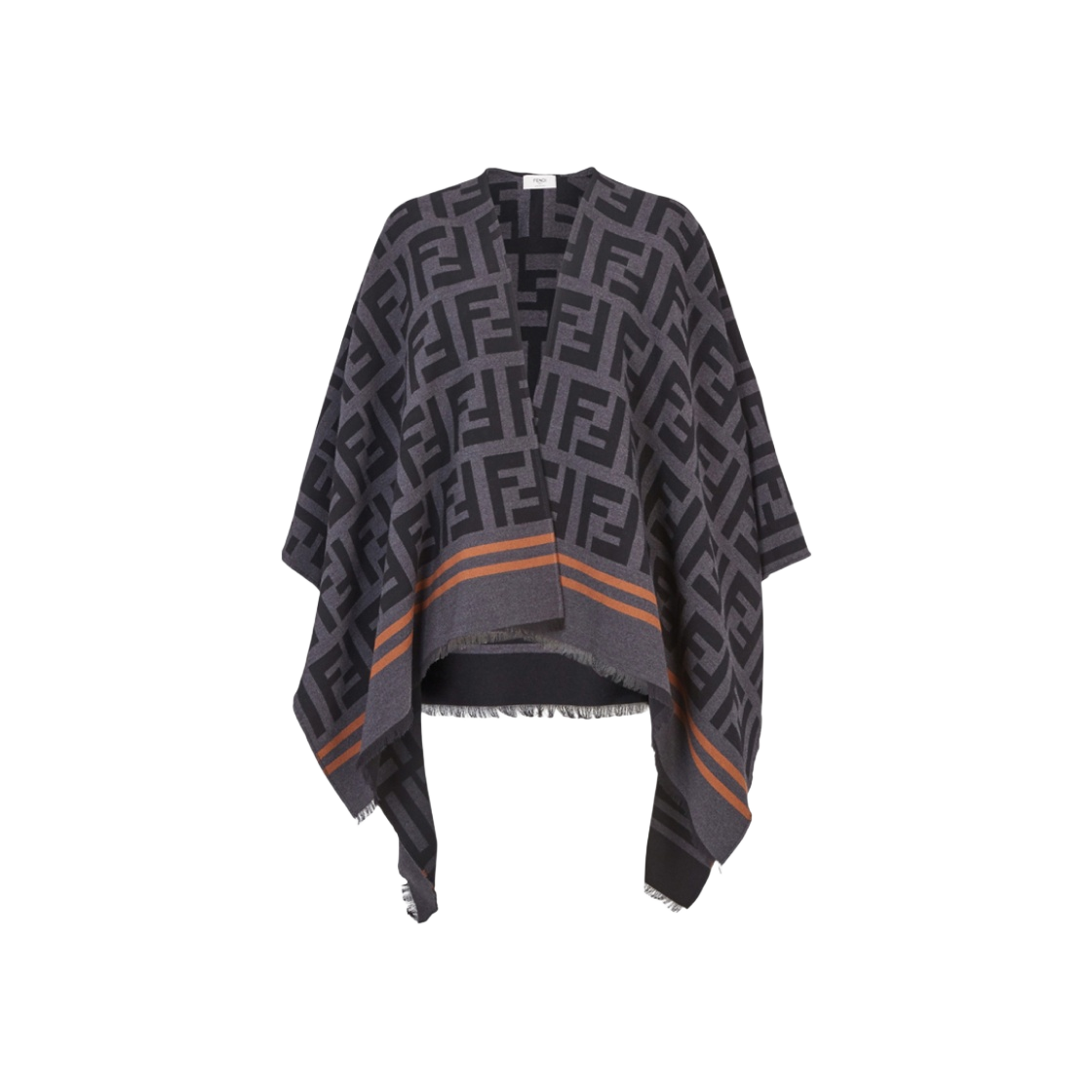 【FENDI】 FFロゴ ウール＆シルクPoncho FENDI FF-logo Print Poncho | Brown | FARFETCH JO
