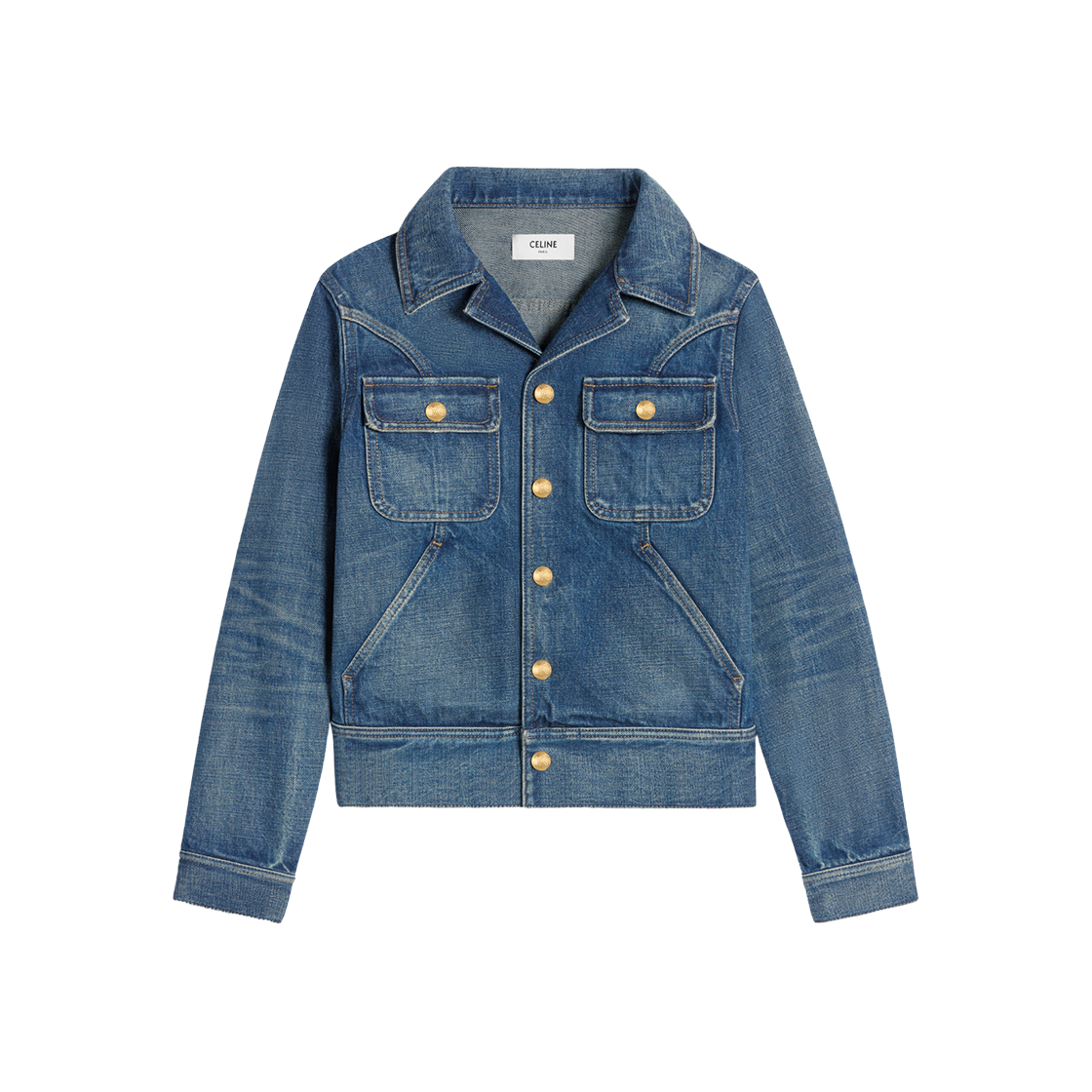 【CELINE】Trucker jacket in dark union wash denim TRUCKER JACKET IN UNION WASH DENIM - UNION WASH | CELINE