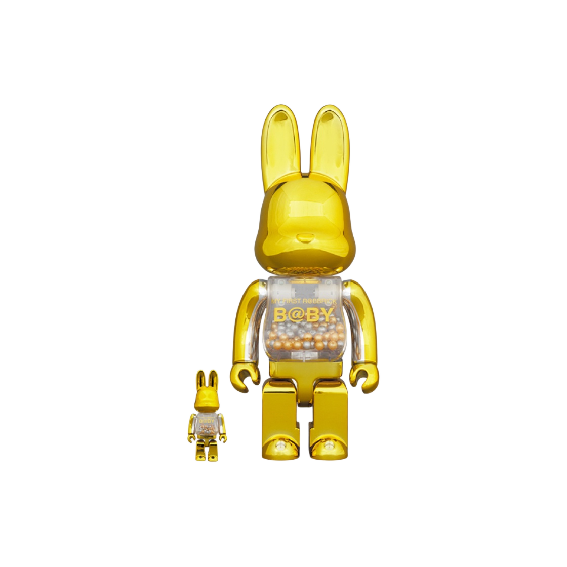 MY FIRST NY@BRICK R@BBRICK 400％ GOLD Ver Medicom Toy My First BEARBRICK Baby Gold And Silver Version