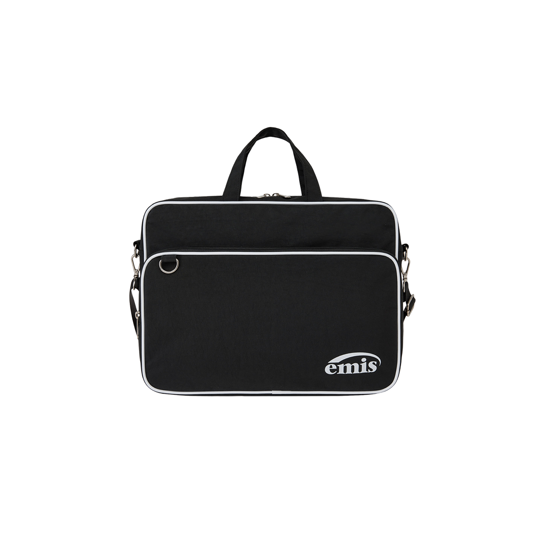 【emis】NYLON ZIP-POCKET MESSENGER BAG Emis Nylon Zip Pocket Messenger Bag Black | eBay