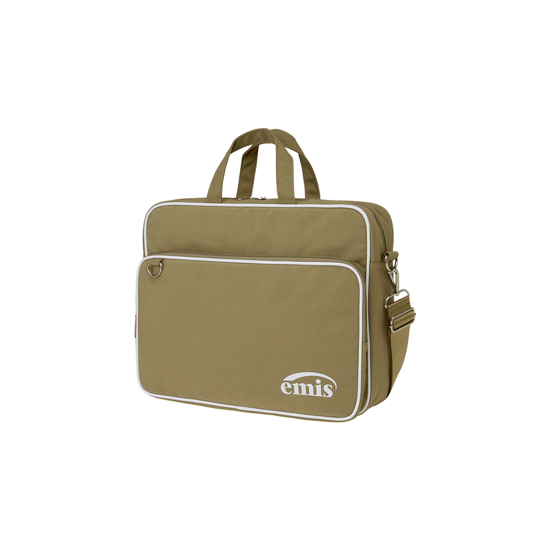 【emis】NYLON ZIP-POCKET MESSENGER BAG Emis Nylon Zip Pocket Messenger Bag Beige | eBay