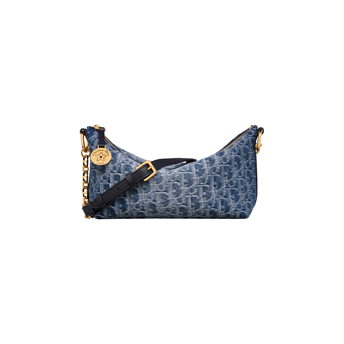 【モコモコ♡】Dior Diorstar ホーボーバッグ Diorstar Hobo Bag with Chain Blue Dior Oblique Jacquard | DIOR