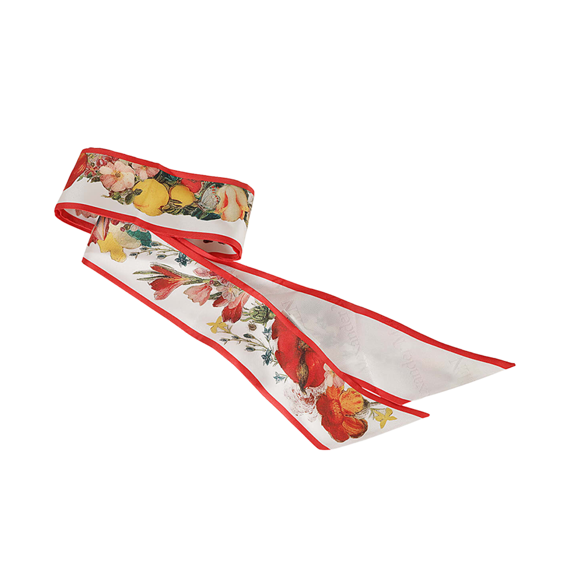 【送料&関税込】Alexander McQueen Rib Dutch Floral Scarf W) Alexander McQueen Rib Dutch Floral Silk Scarf Ivory Red