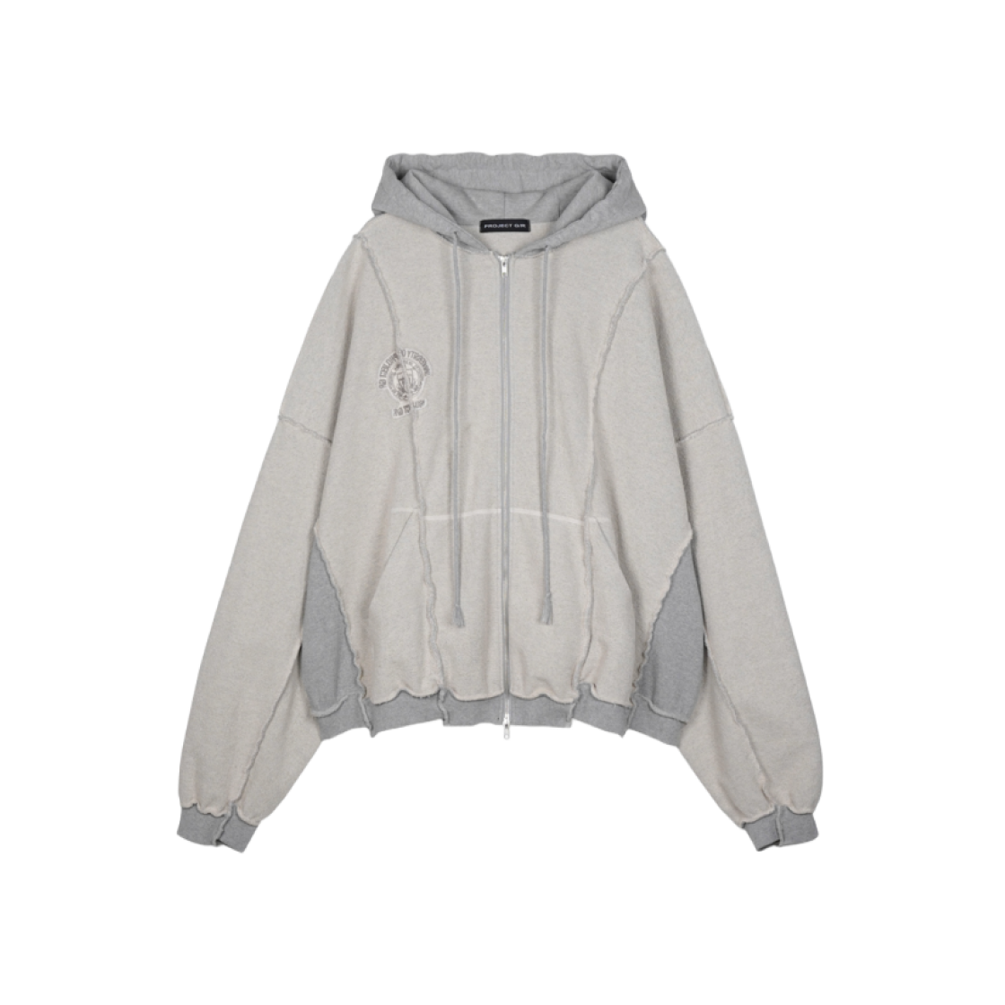 ★関税込★Project G/R★Inside Out Unbalanced Zip Hoodi.e★ Project G/R Inside Out Unbalanced Zip Hoodie Melange Grey | eBay