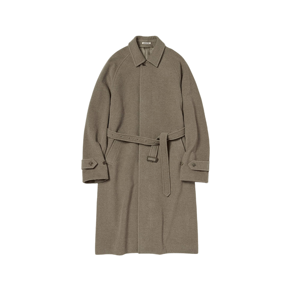 Auralee Super Fine Wool Mosser Soutien Collar Coat Khaki