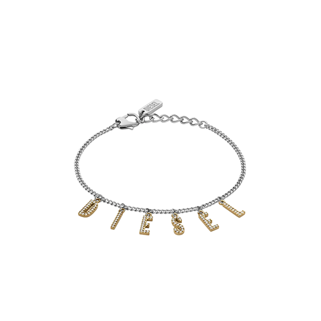 ネックレス・ペンダント DIESEL logo chain bracelet DX1547931 Diesel Dx1547931 Two-Tone Stainless Steel Chain Bracelet