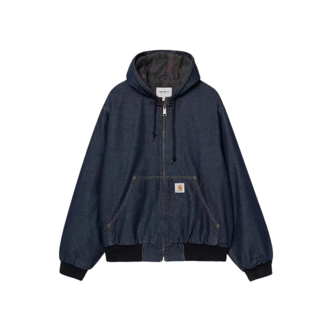 ジャケット・アウター Carhartt vintage loose denim jacket Vtg Carhartt Denim Jean Trucker Jacket Flannel Lined 100